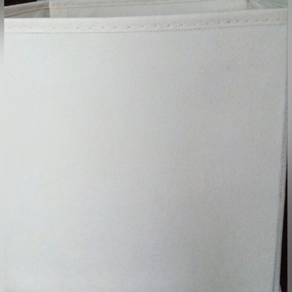 2/$10 Neutral Beige Weave Front Fabric Collapsible Storage Bin - Picture 6 of 9